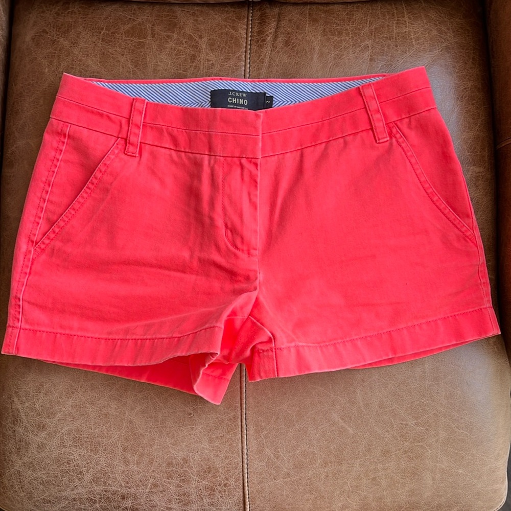 Neon Coral J. Crew Chino Shorts
